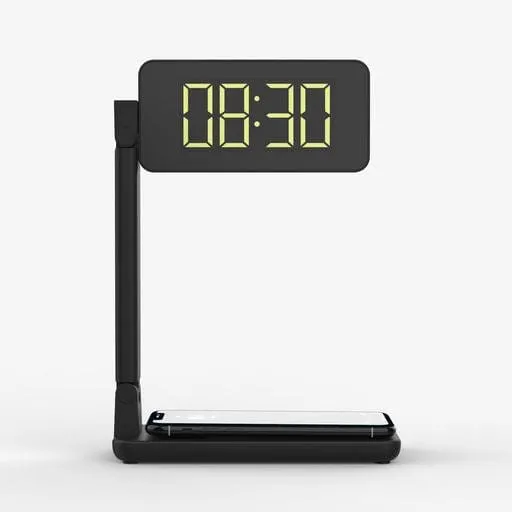 LED Desk Lamp - Night Light, Alarm Clock, Wireless Charger