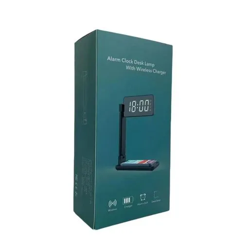LED Desk Lamp - Night Light, Alarm Clock, Wireless Charger