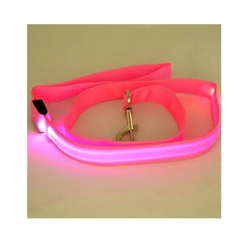 LED Illuminated Traction Nylon Pet Leash / Correa de nailon para mascotas con tracción e iluminación LED