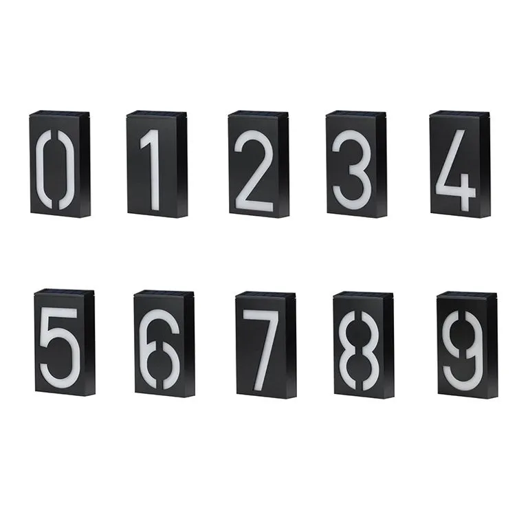 LED Outdoor Solar House Number Light Sign 6