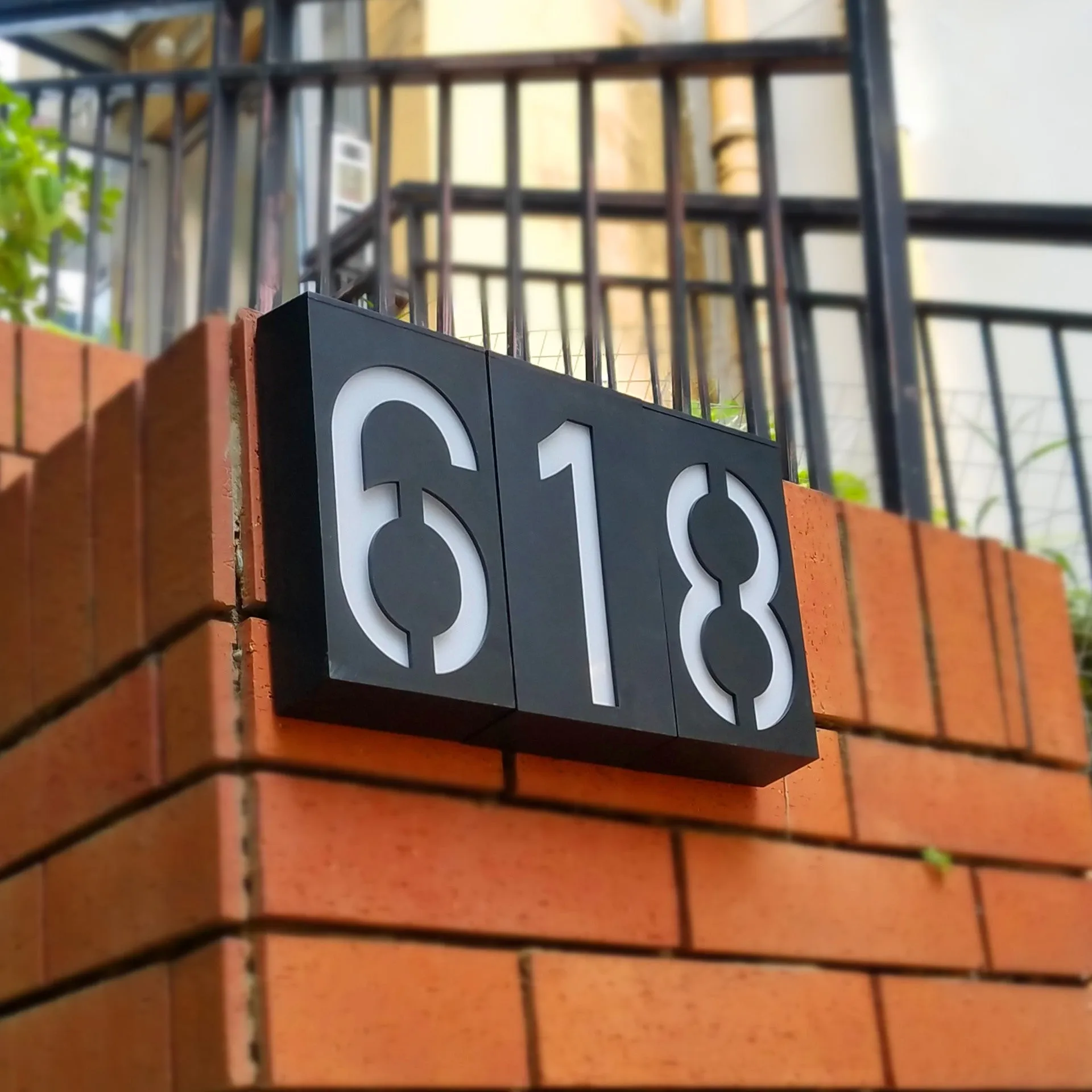 LED Outdoor Solar House Number Light Sign 6
