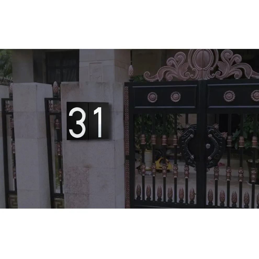LED Outdoor Solar House Number Light Sign 6