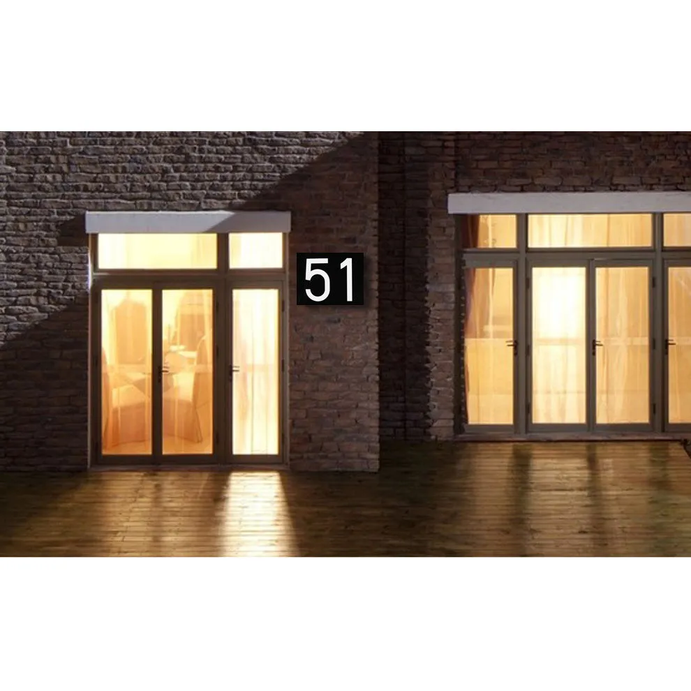 LED Outdoor Solar House Number Light Sign 6