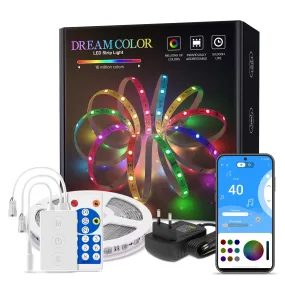 LED Strip Light BT Music APP Control WS2811 RGB IC Flexible Led Light Strip for Room TV Bedroom Party Kitchen 10M 20M