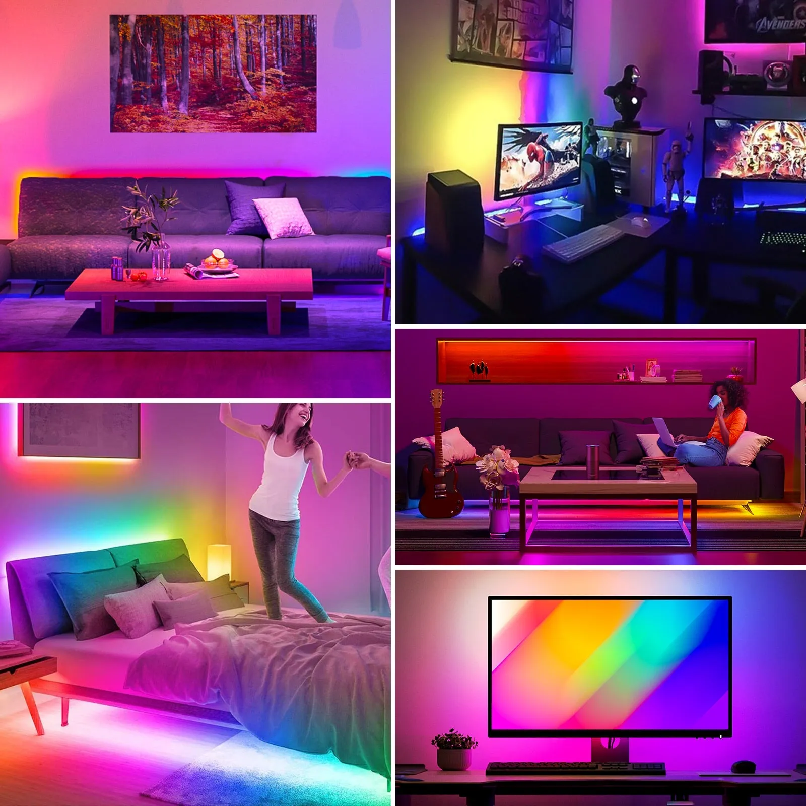 LED Strip Light BT Music APP Control WS2811 RGB IC Flexible Led Light Strip for Room TV Bedroom Party Kitchen 10M 20M