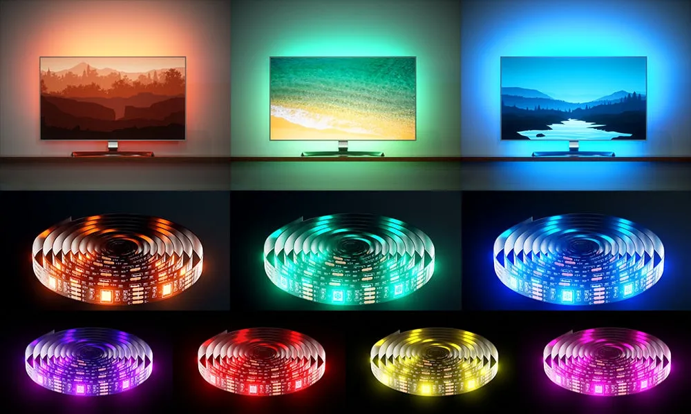 LED Strip Light,Bluetooth APP Control, Backlight for TV,5V USB Bluetooth RGB Tape Lamp For TV Background Decoration