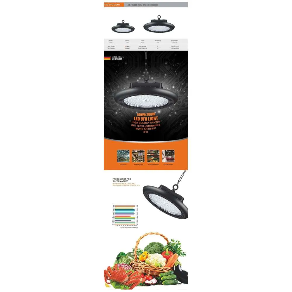 Liper UFO High Bay Light 200W 6500K B-Series