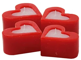 Luces Red Heart Shaped Candles Sweet Love Romantic Candles Rose Scented Dill Candles for Valentine's Day Proposal Wedding Party Home Dinner Table Décor [Set of 4]