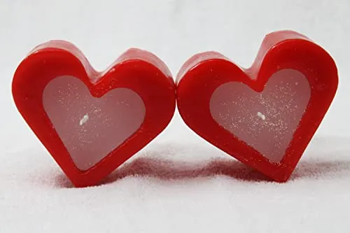 Luces Red Heart Shaped Candles Sweet Love Romantic Candles Rose Scented Dill Candles for Valentine's Day Proposal Wedding Party Home Dinner Table Décor [Set of 4]