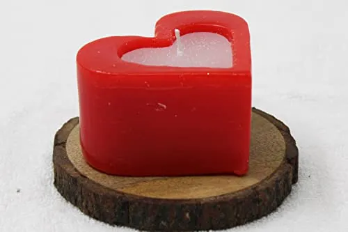 Luces Red Heart Shaped Candles Sweet Love Romantic Candles Rose Scented Dill Candles for Valentine's Day Proposal Wedding Party Home Dinner Table Décor [Set of 4]