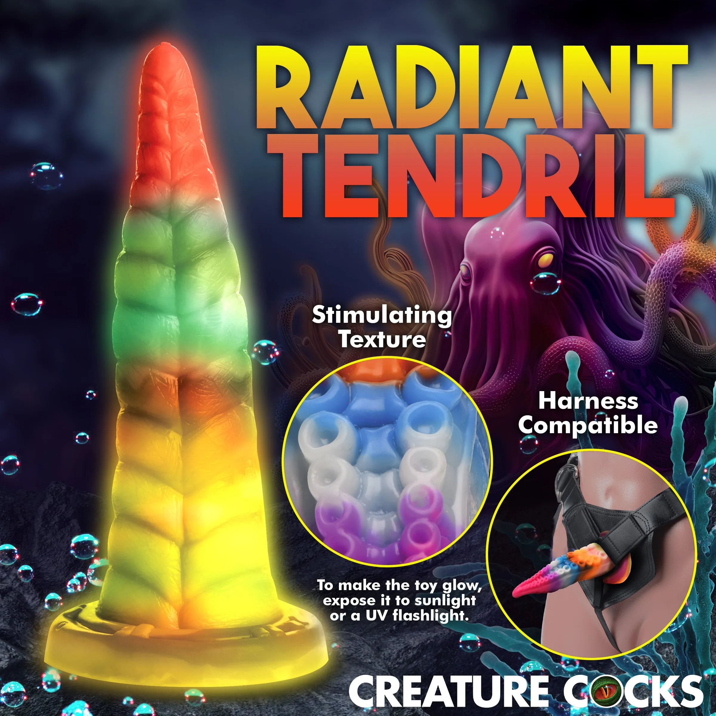 Luminoctopus Glow-in-the-dark Tentacle Dildo