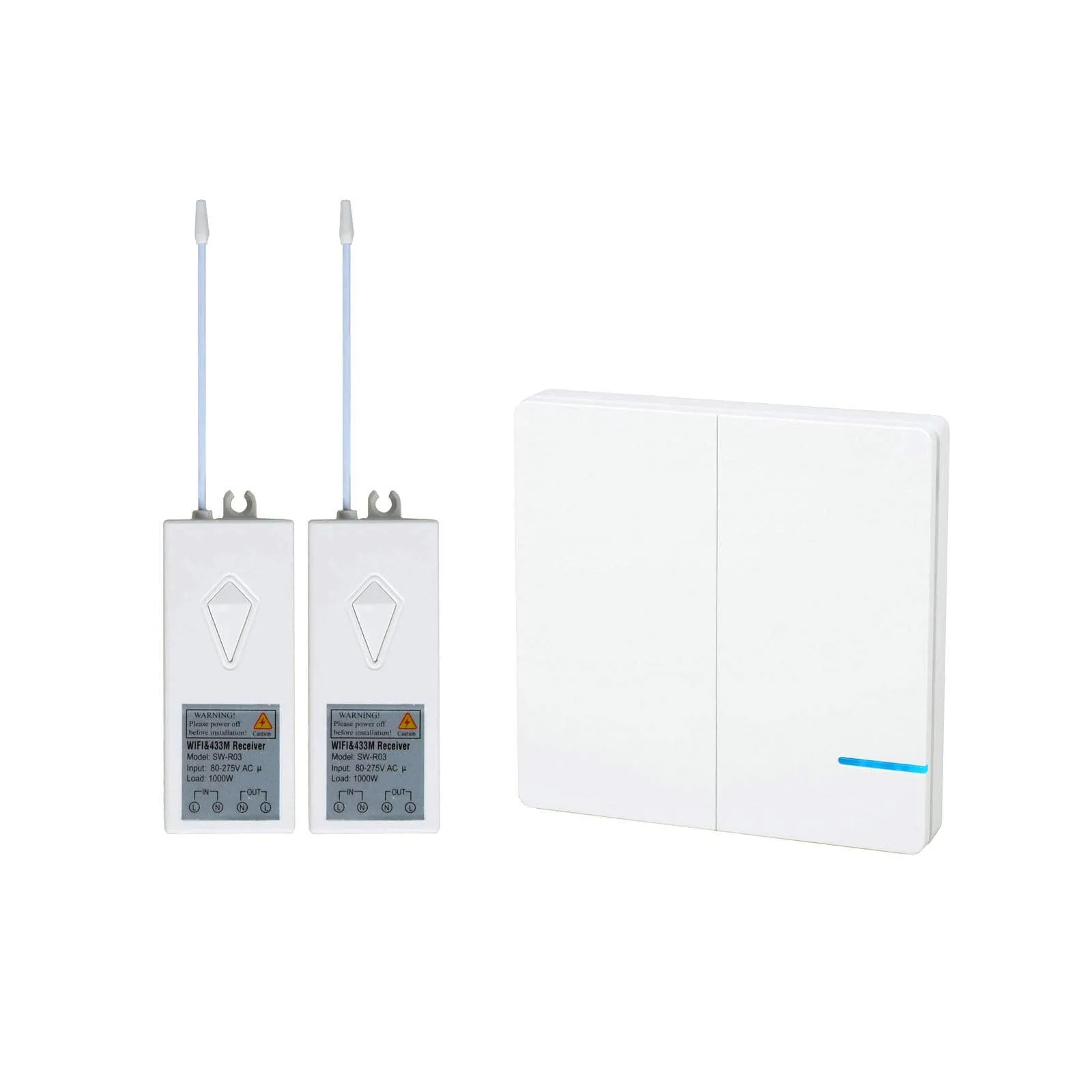 Nineleaf Smart WiFi Light Switch, Wall Smart Switch Phone Remote Control Lights and Appliances Compatible with Alexa, Google Home, Timing Function 2X 2-Way Wireless Wall Switch   4X 220V Receiver