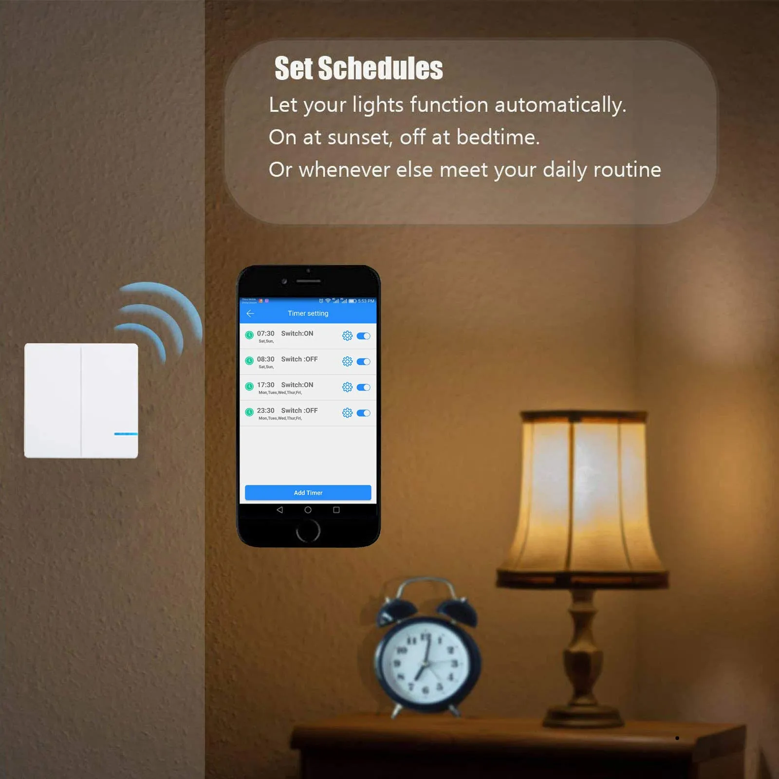 Nineleaf Smart WiFi Light Switch, Wall Smart Switch Phone Remote Control Lights and Appliances Compatible with Alexa, Google Home, Timing Function 2X 2-Way Wireless Wall Switch   4X 220V Receiver