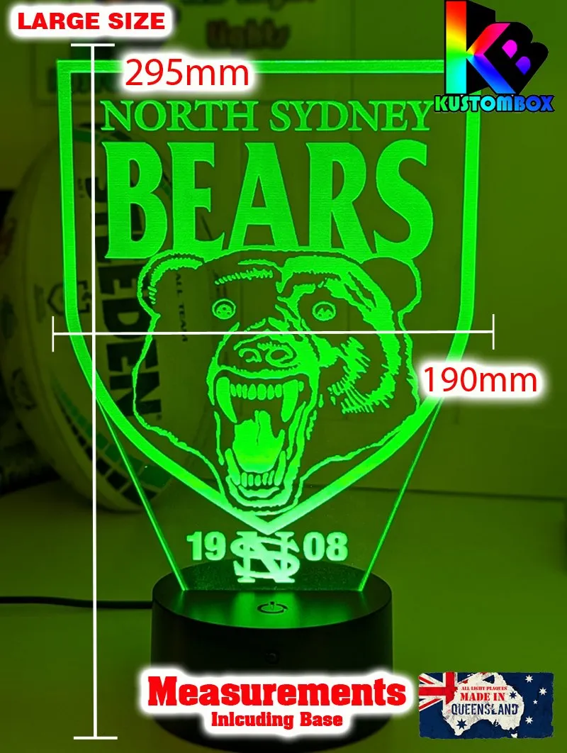 North Sydney Bears ARL Football Team 3D LED Night Light Lamp
