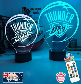 Oklahoma City Thunder Basketball Team 3D LED Night Light