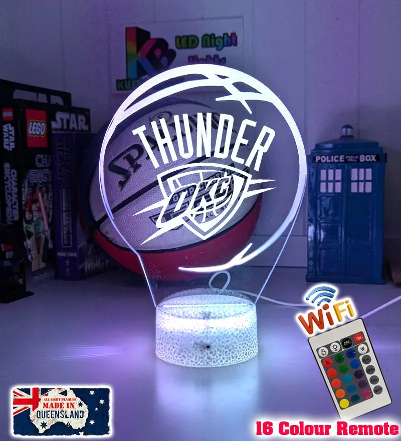 Oklahoma City Thunder Basketball Team 3D LED Night Light