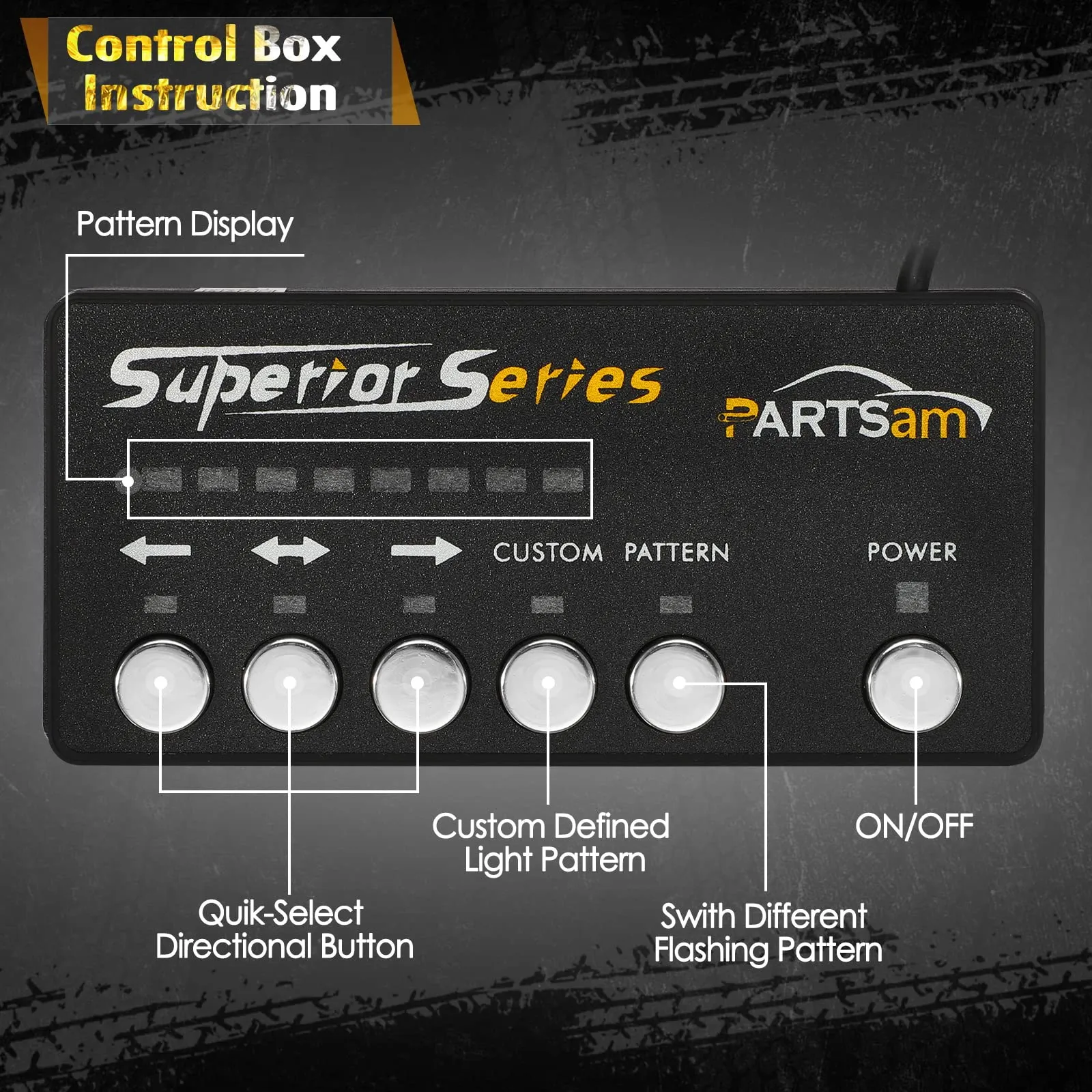 Partsam LED Oval Emergency Amber Truck Strobe Lights Kit