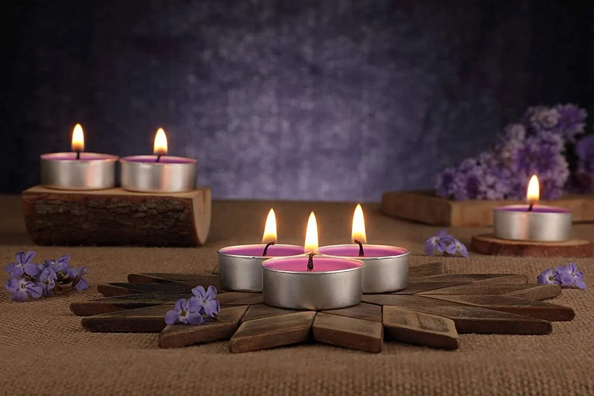 PeepalComm Premium Unscented Smokeless T-Light Candles Set of 200 for Diwali Decoration,Home,Office (Red Set of 200)