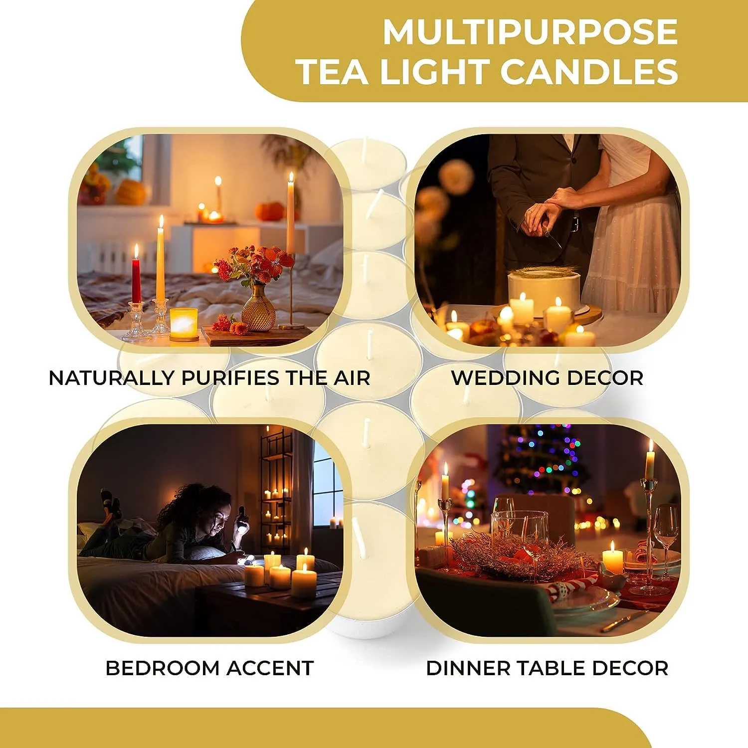 PeepalComm Premium Unscented Smokeless T-Light Candles Set of 200 for Diwali Decoration,Home,Office (Red Set of 200)