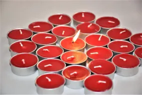 PeepalComm Premium Unscented Smokeless T-Light Candles Set of 200 for Diwali Decoration,Home,Office (Red Set of 200)