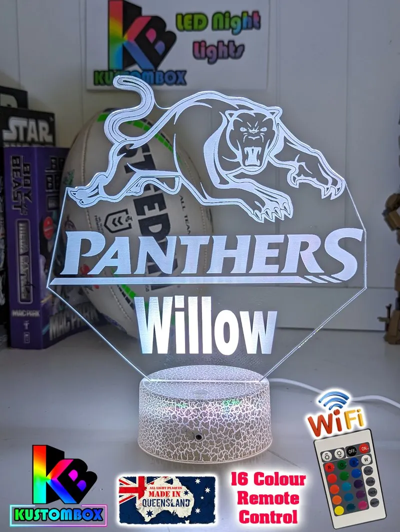 PENRITH PANTHERS Rugby League Football Club LED Night Light