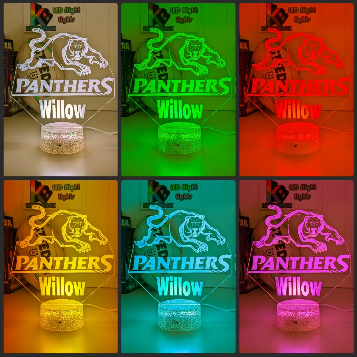 PENRITH PANTHERS Rugby League Football Club LED Night Light