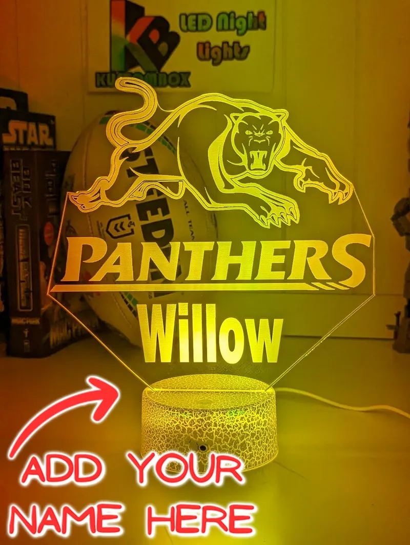 PENRITH PANTHERS Rugby League Football Club LED Night Light