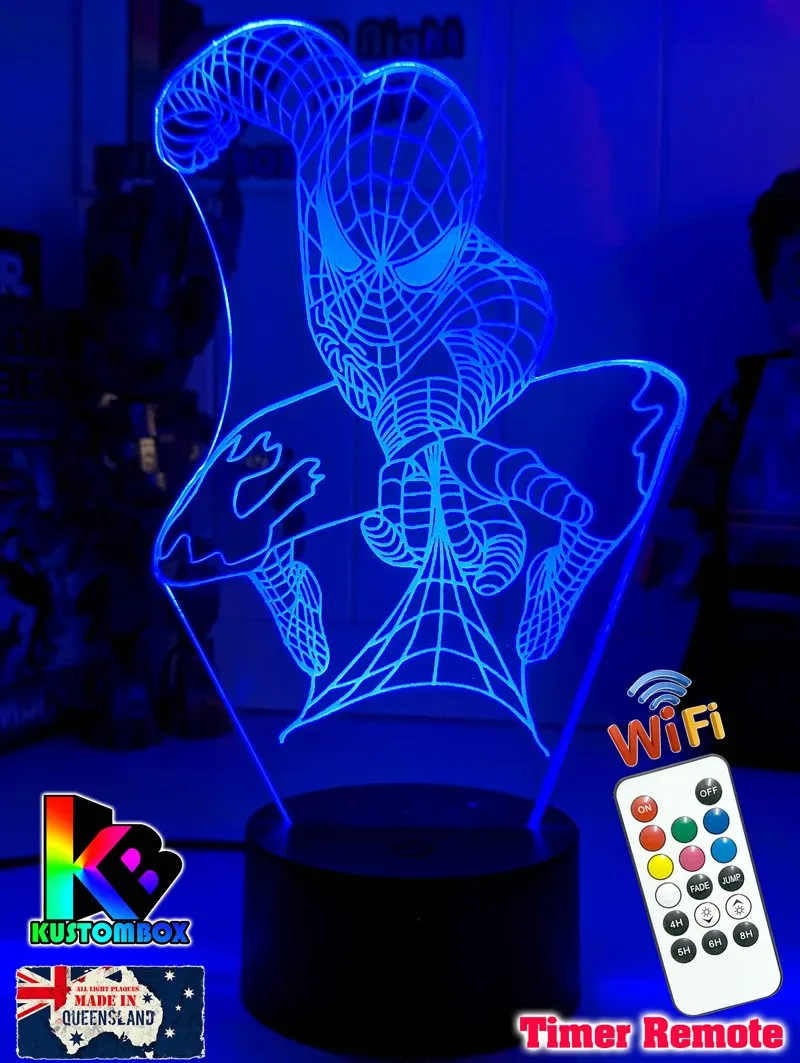 PERSONALISED NAME SPIDERMAN 3D LED Night Light Lamp