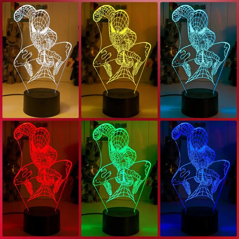 PERSONALISED NAME SPIDERMAN 3D LED Night Light Lamp