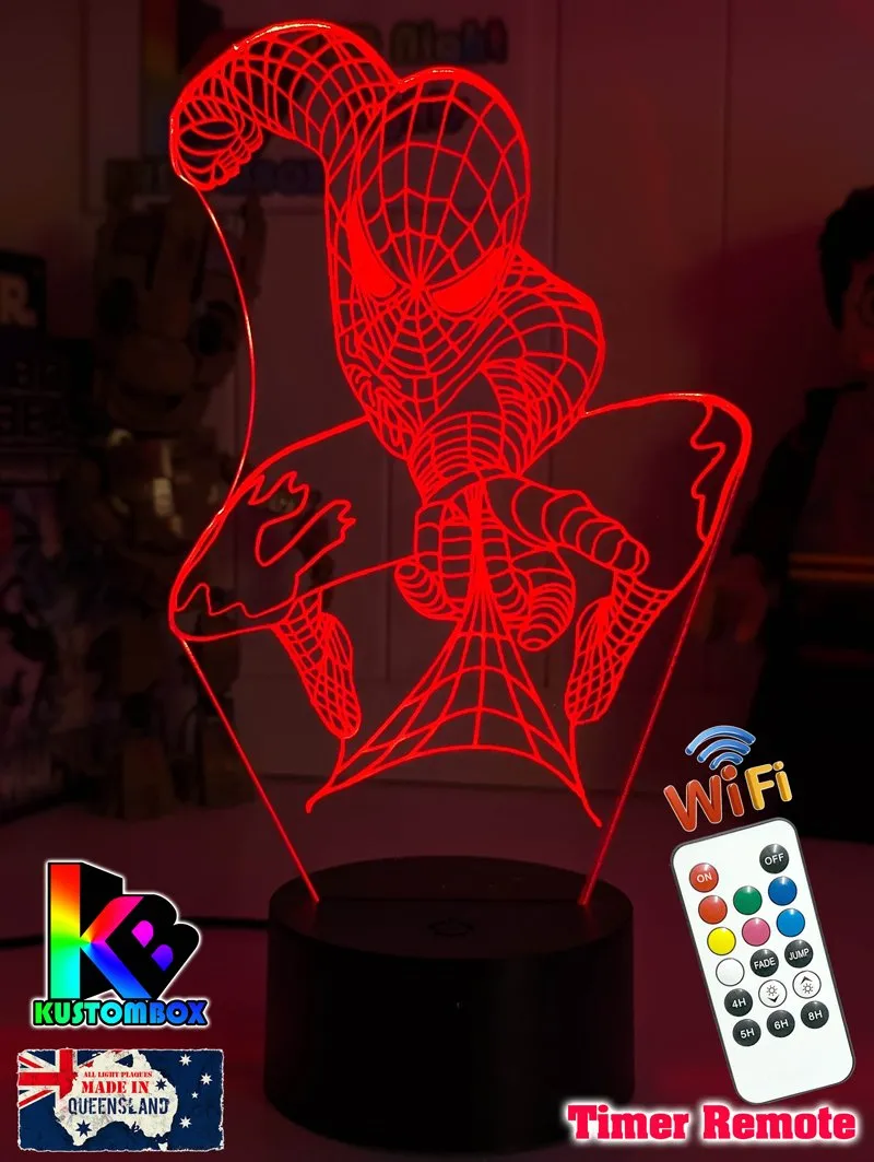 PERSONALISED NAME SPIDERMAN 3D LED Night Light Lamp