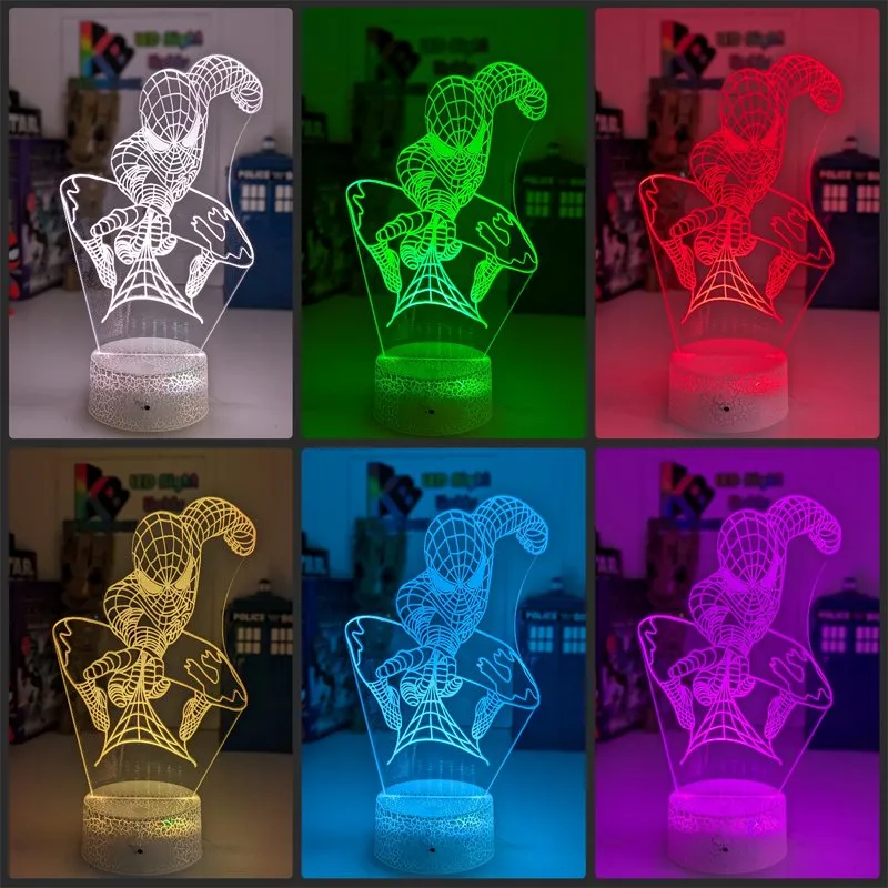 PERSONALISED NAME SPIDERMAN 3D LED Night Light Lamp