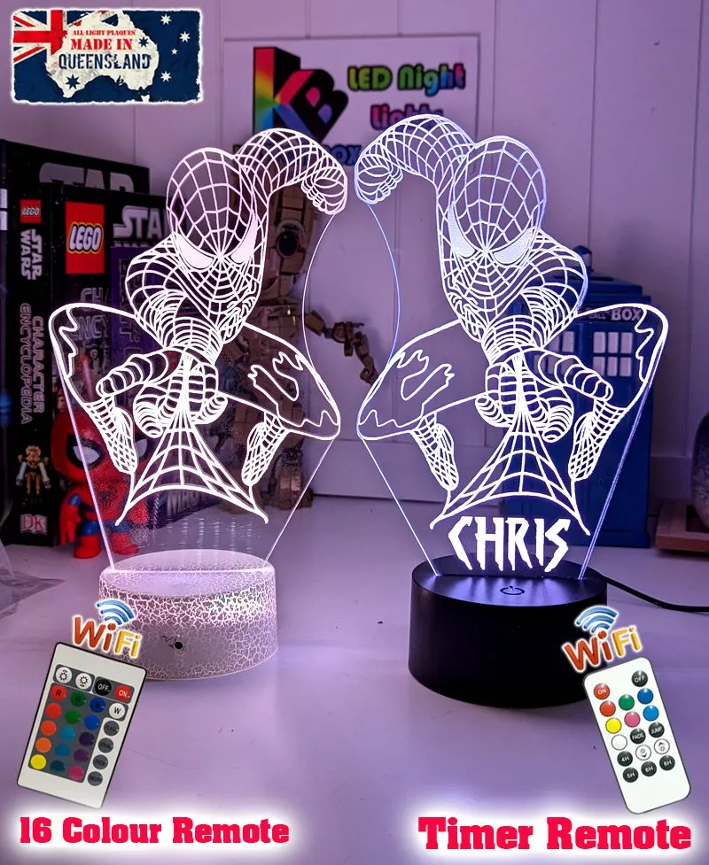PERSONALISED NAME SPIDERMAN 3D LED Night Light Lamp