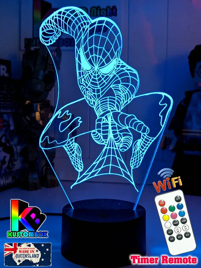 PERSONALISED NAME SPIDERMAN 3D LED Night Light Lamp