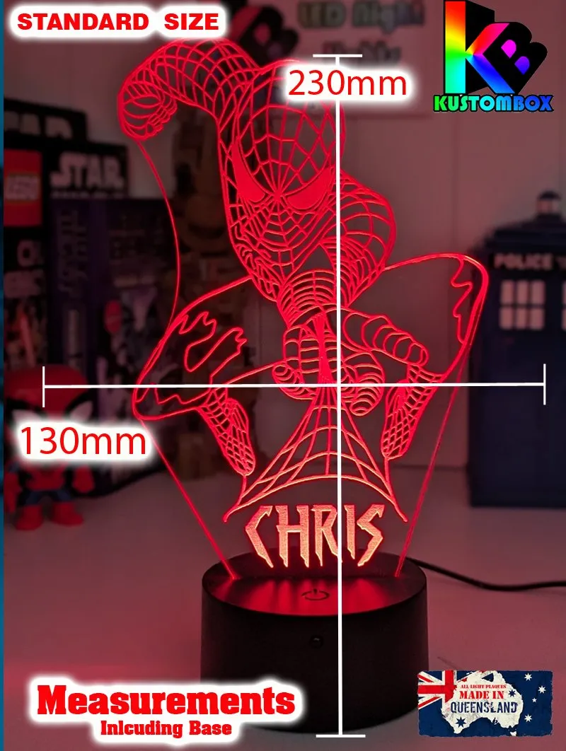 PERSONALISED NAME SPIDERMAN 3D LED Night Light Lamp