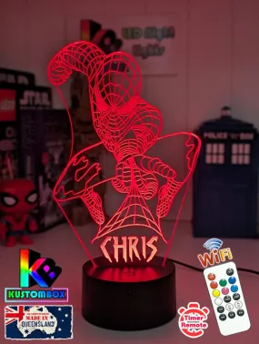PERSONALISED NAME SPIDERMAN 3D LED Night Light Lamp
