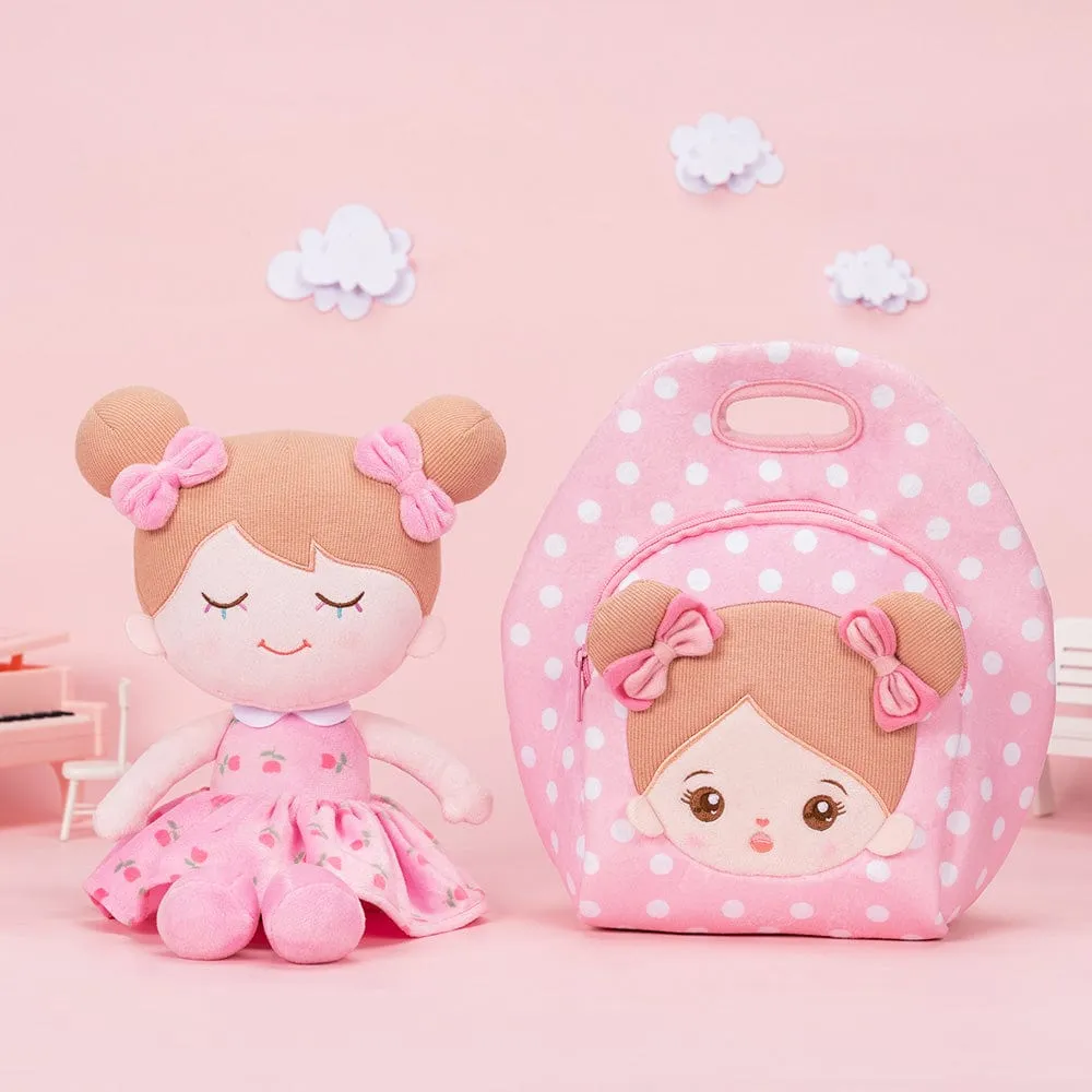 Personalized Pink Large Lunch Bag   Plush Doll