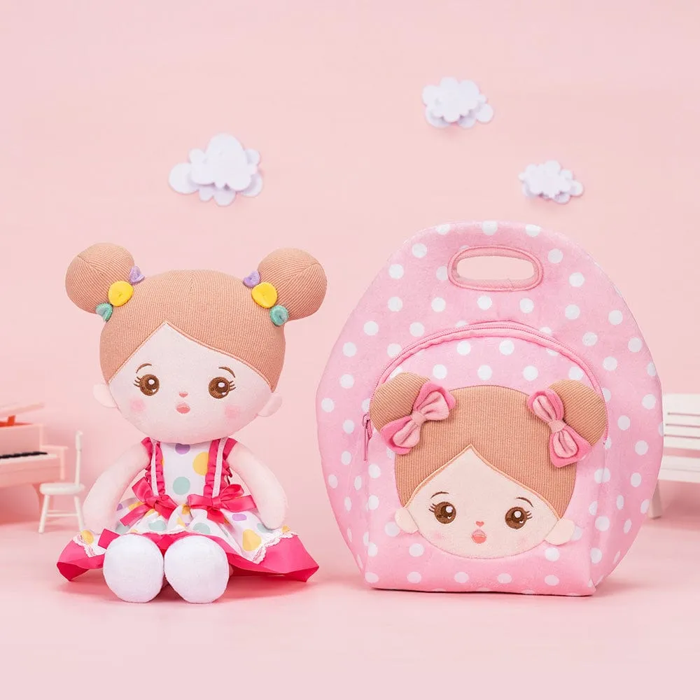 Personalized Pink Large Lunch Bag   Plush Doll