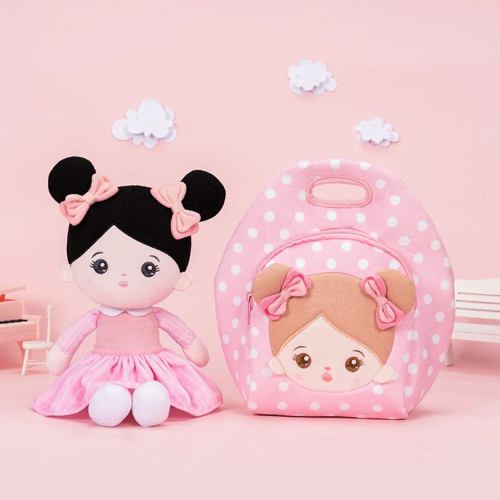 Personalized Pink Large Lunch Bag   Plush Doll
