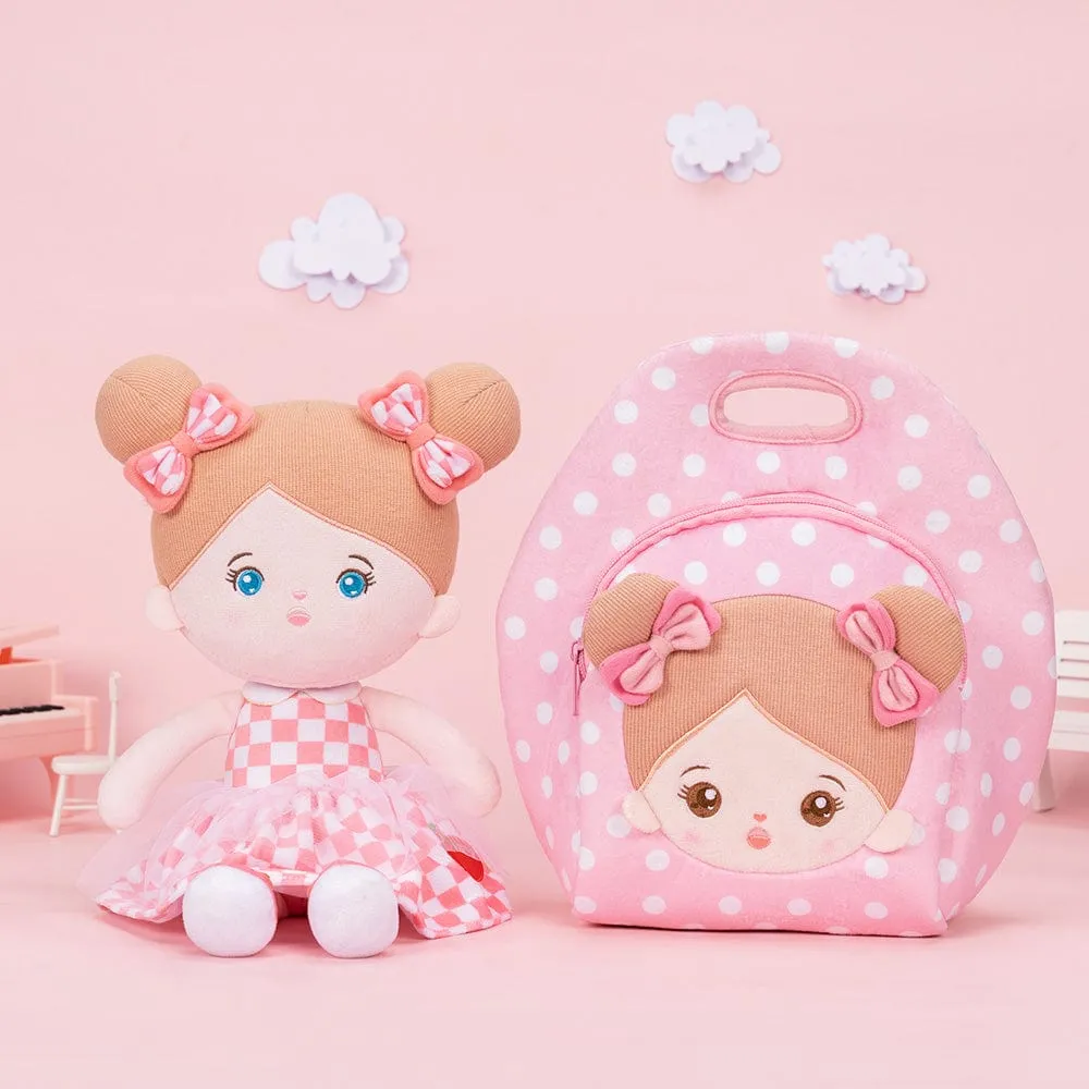 Personalized Pink Large Lunch Bag   Plush Doll
