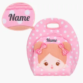 Personalized Pink Large Lunch Bag   Plush Doll