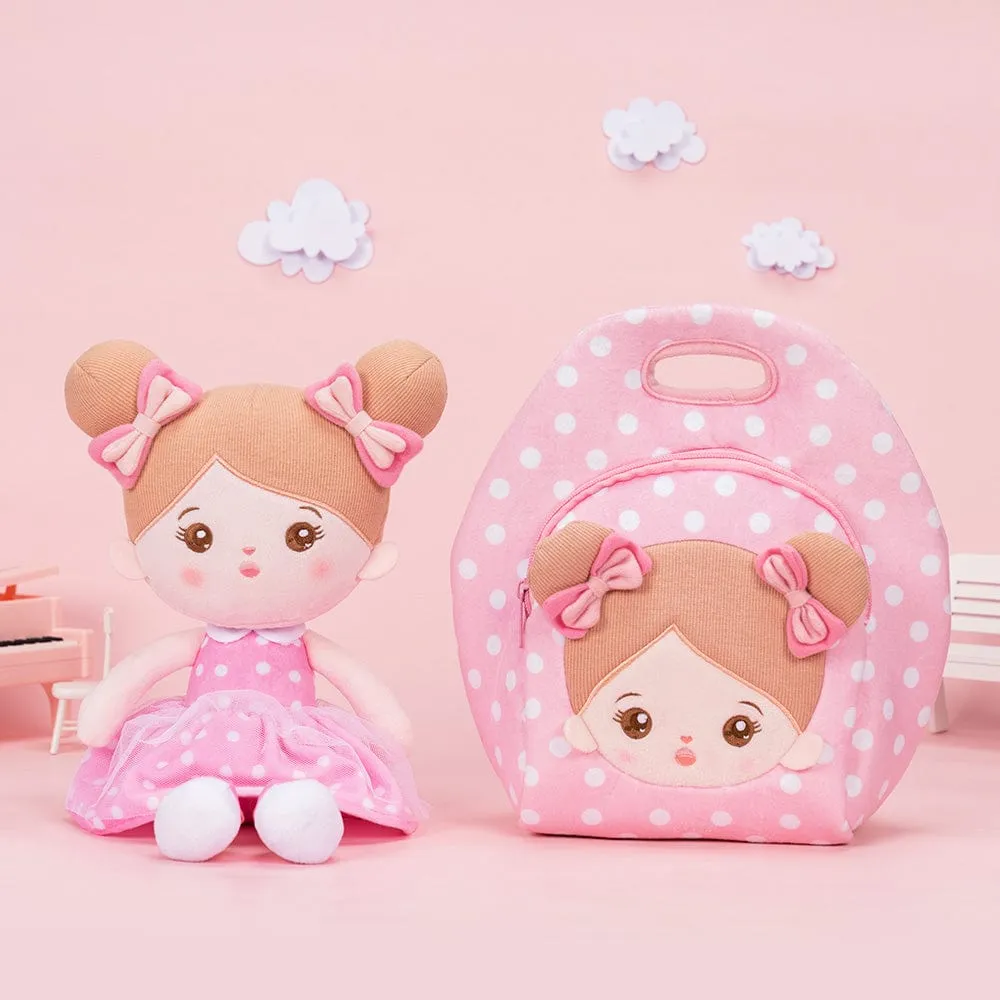 Personalized Pink Large Lunch Bag   Plush Doll