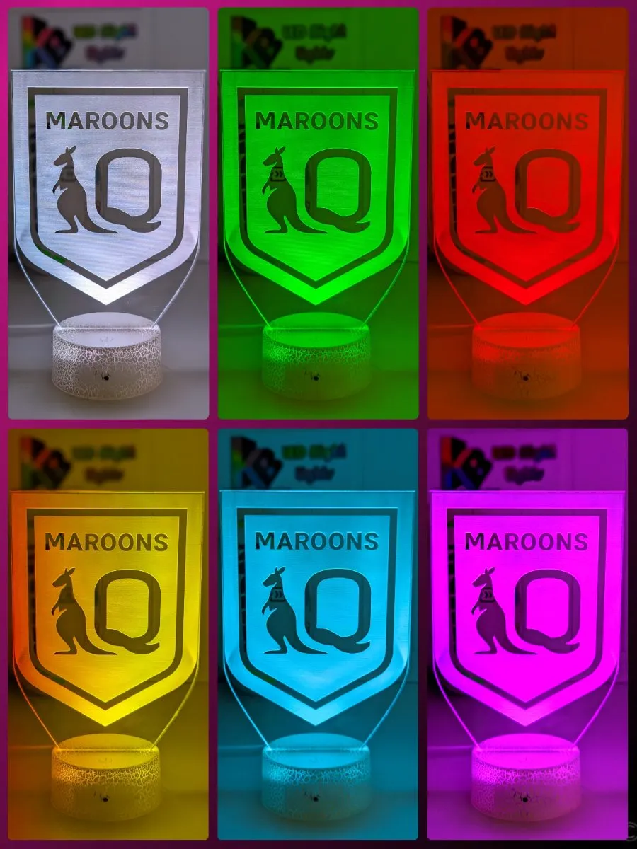 QLD Maroons New Logo Banner Rugby League Football LED Night Light