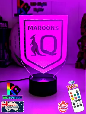 QLD Maroons New Logo Banner Rugby League Football LED Night Light