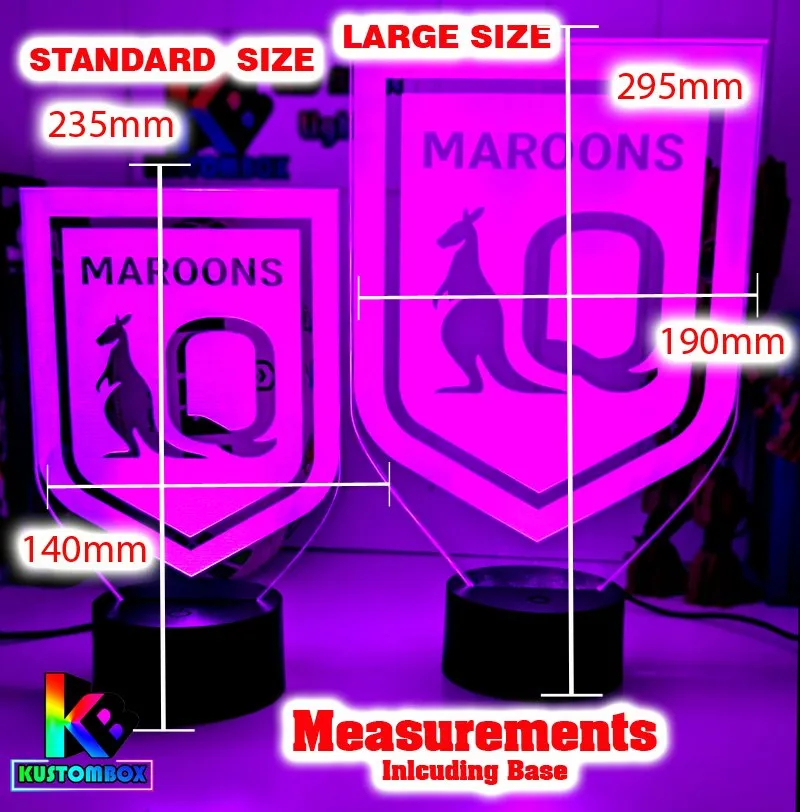 QLD Maroons New Logo Banner Rugby League Football LED Night Light