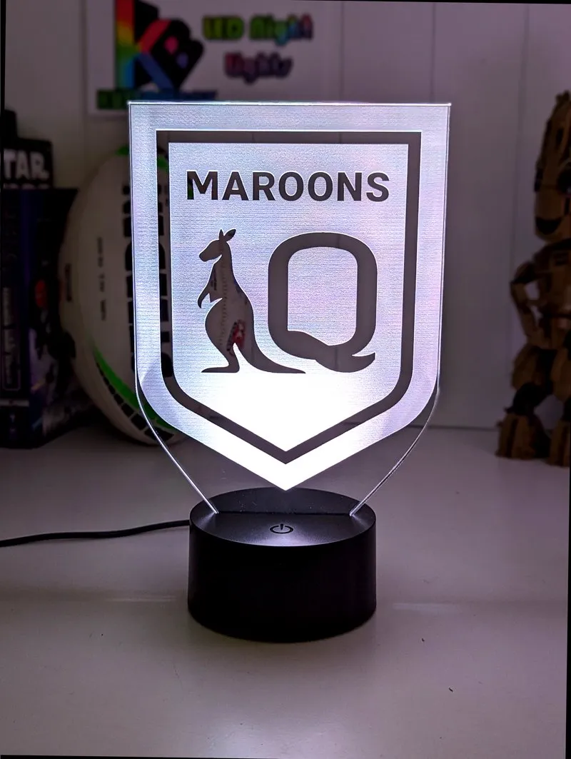 QLD Maroons New Logo Banner Rugby League Football LED Night Light