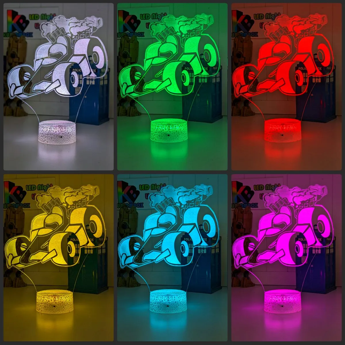 RACING CAR F1 3D LED NIGHT LIGHT LAMP CHILDREN'S BEDROOM