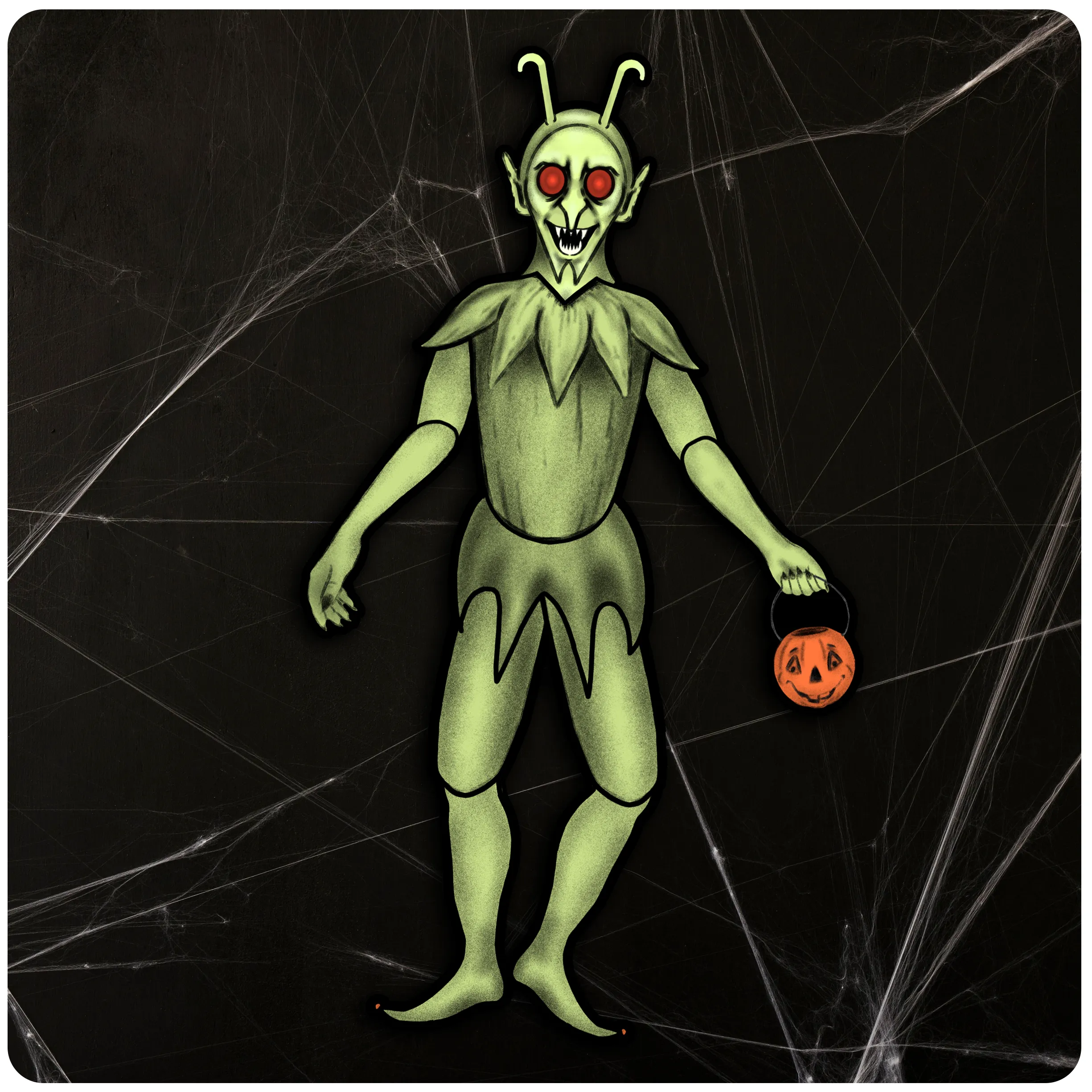 Retro Style Halloween Jointed Goblin Cutout Decoration