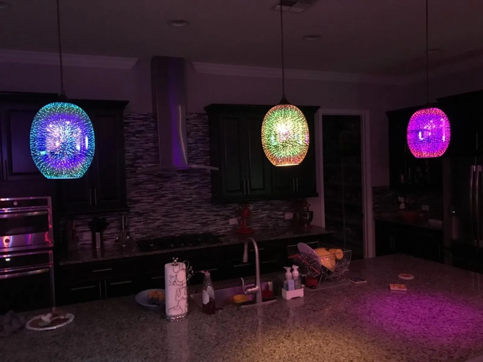 Rylight 3D Colorful Glass Fireworks Art Pendant Light