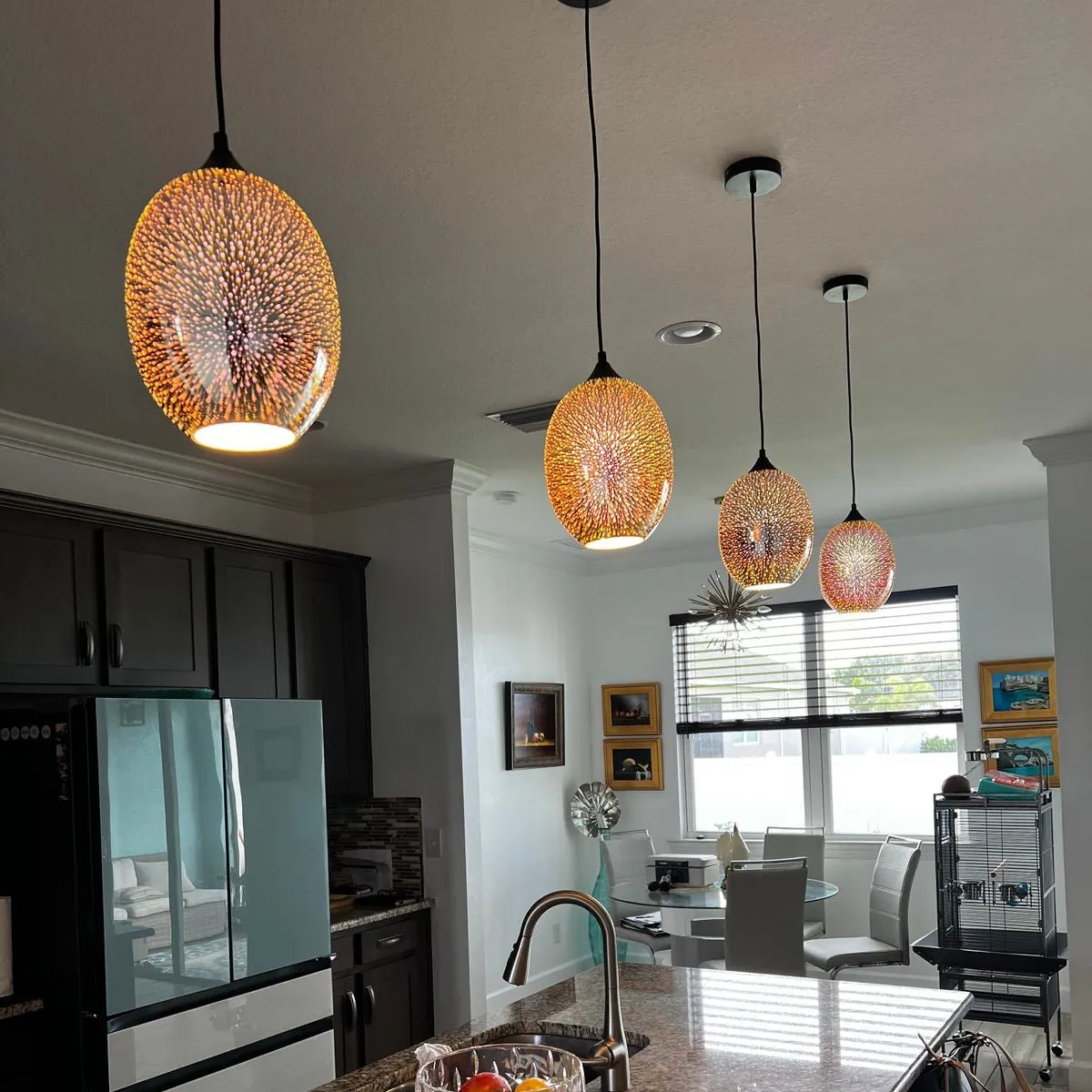 Rylight 3D Colorful Glass Fireworks Art Pendant Light