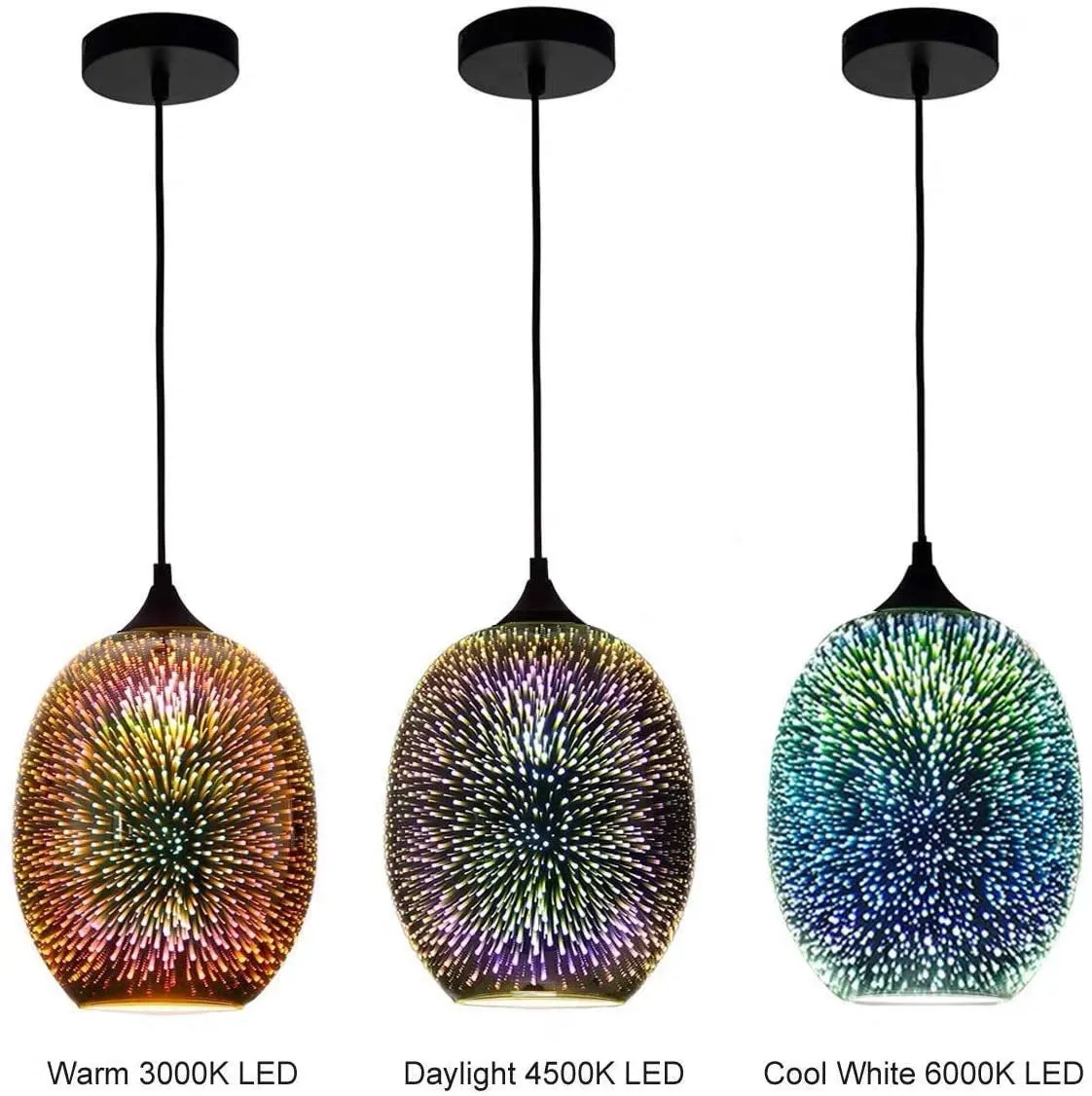 Rylight 3D Colorful Glass Fireworks Art Pendant Light